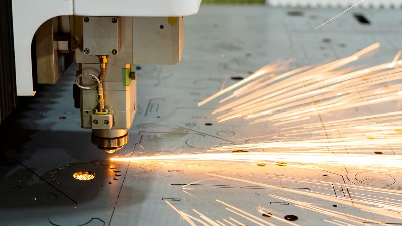 CNC Machine. Laser cutting of metal