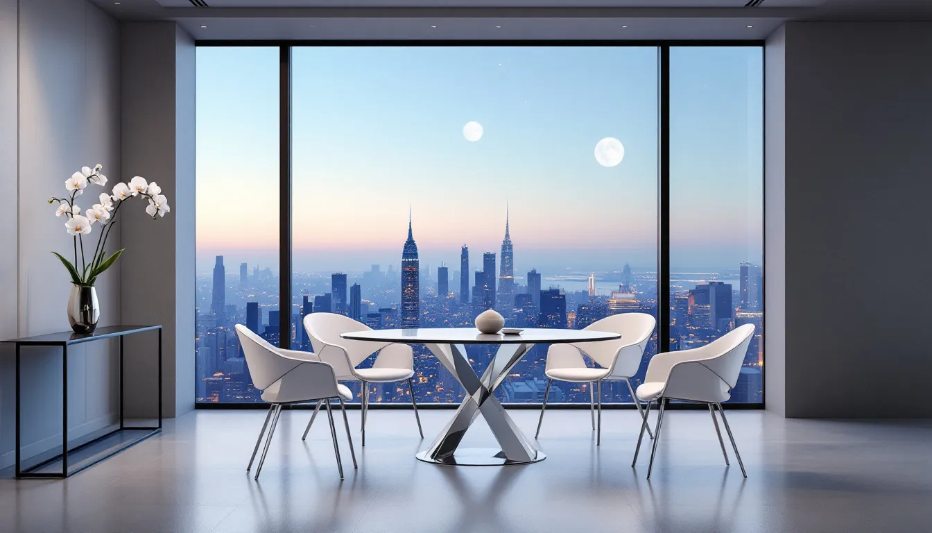 A versatile round dining table styled for different occasions.