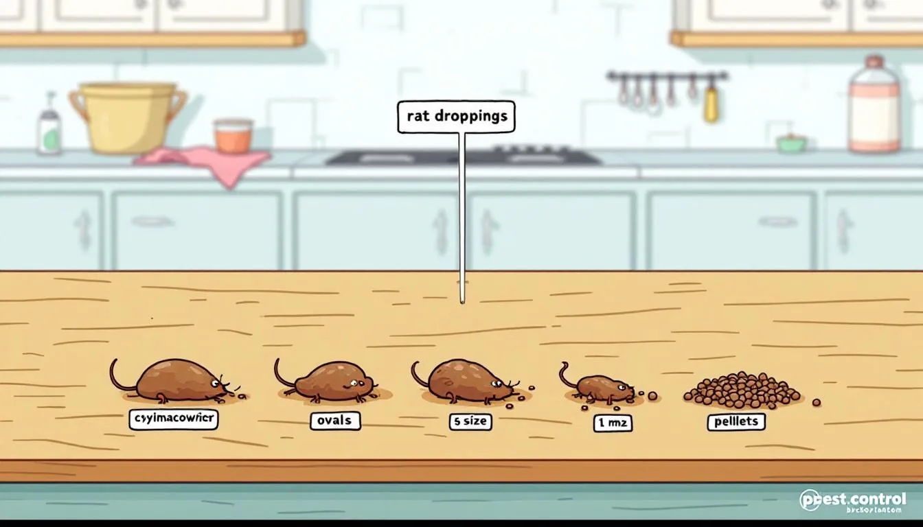 An image showing various types of rat droppings on a surface, highlighting the health risks associated with them.