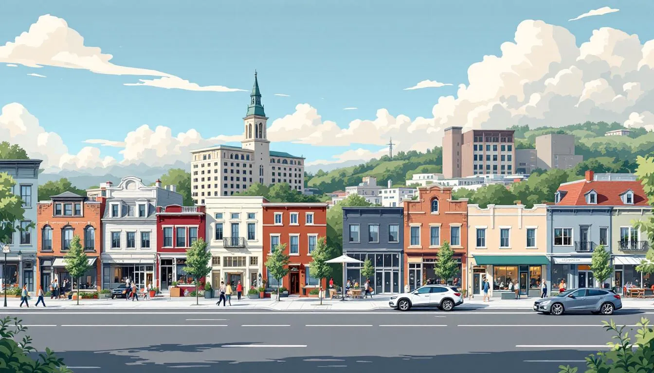 Urban development in Danbury and Waterbury highlighting emerging markets.