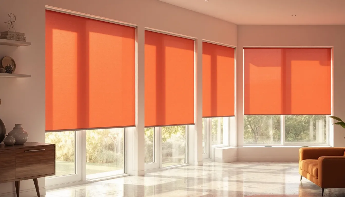 Energy-efficient cellular shades in a sunlit room.