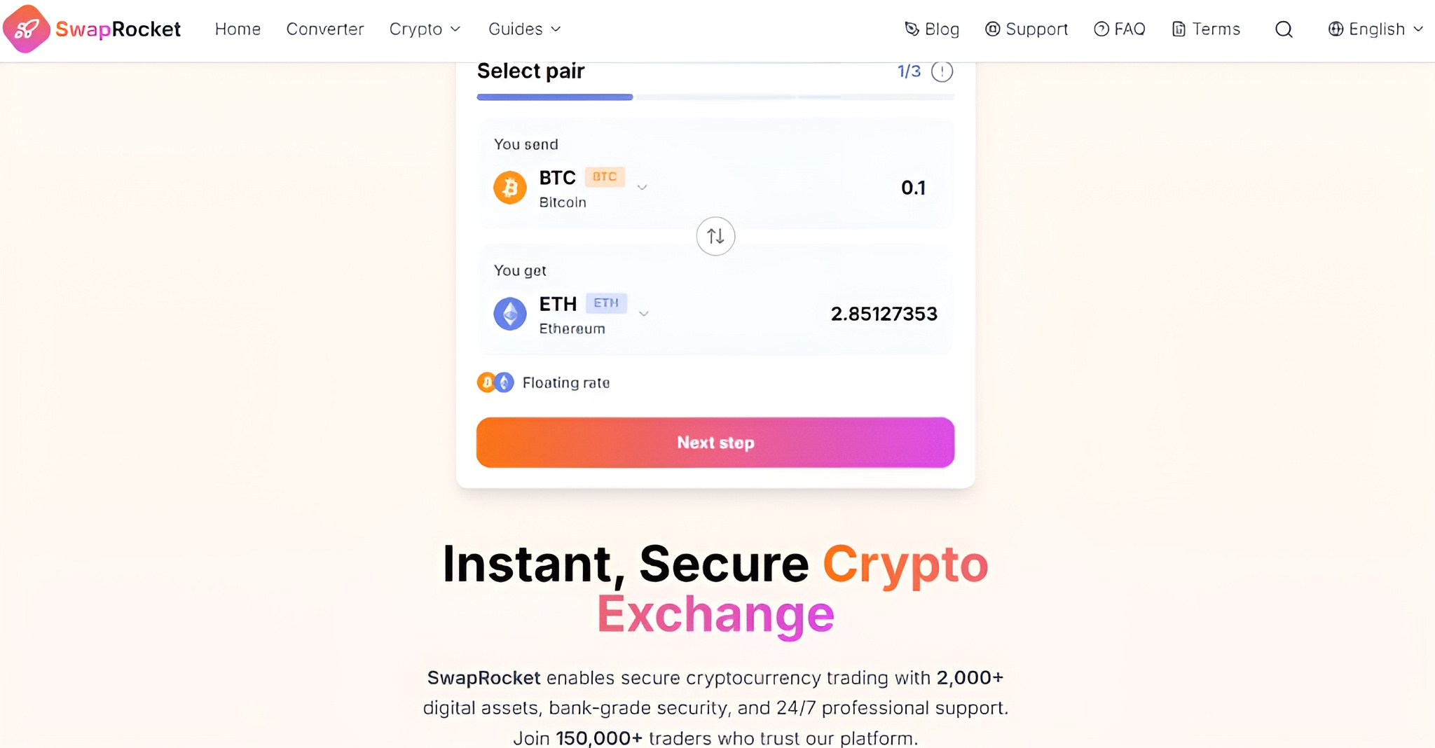 SwapRocket - No KYC Crypto Exchange