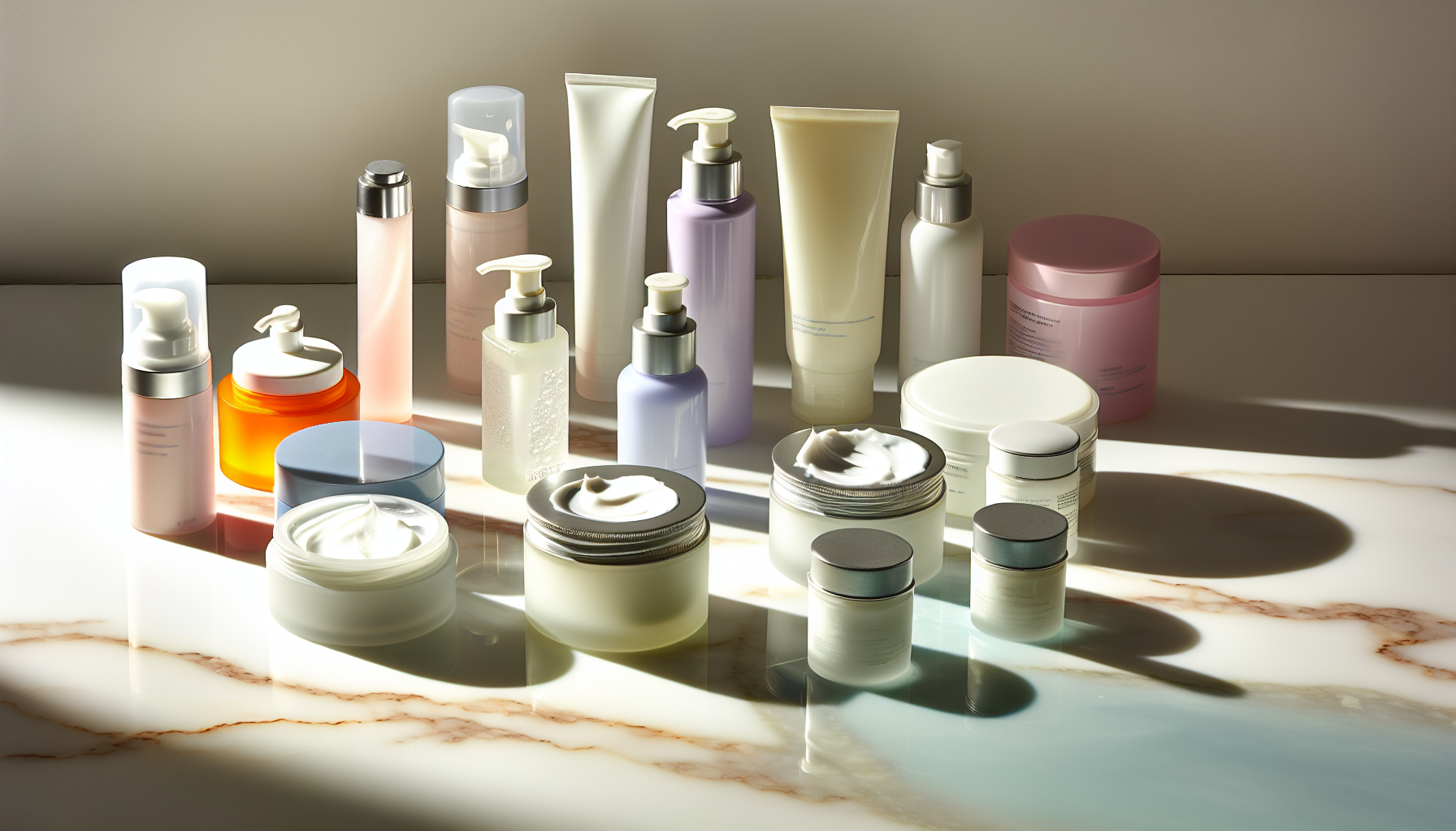 A variety of skin care products with carbomer with different textures and consistencies