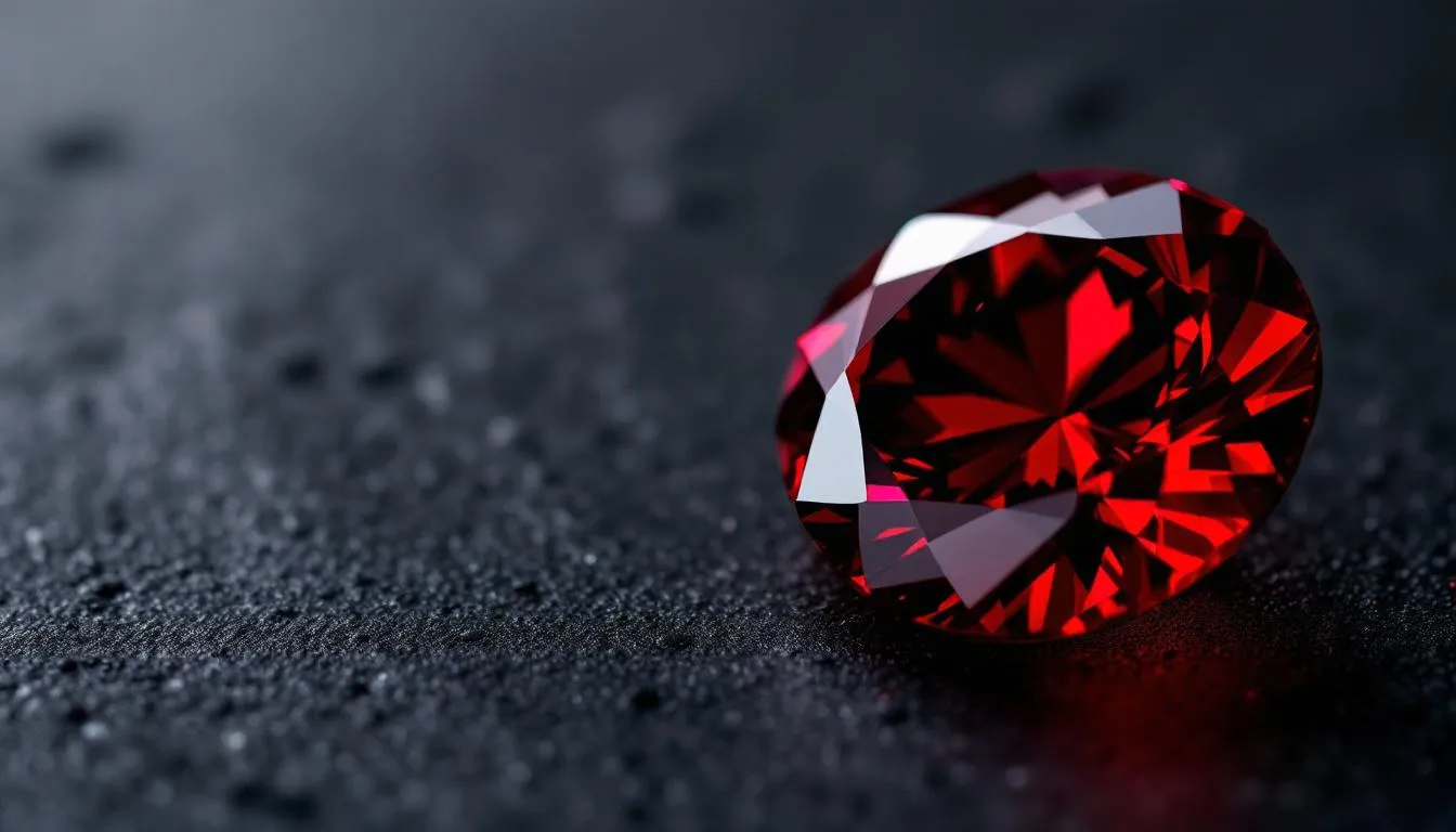 A beautiful garnet gemstone, representing January's birthstone.