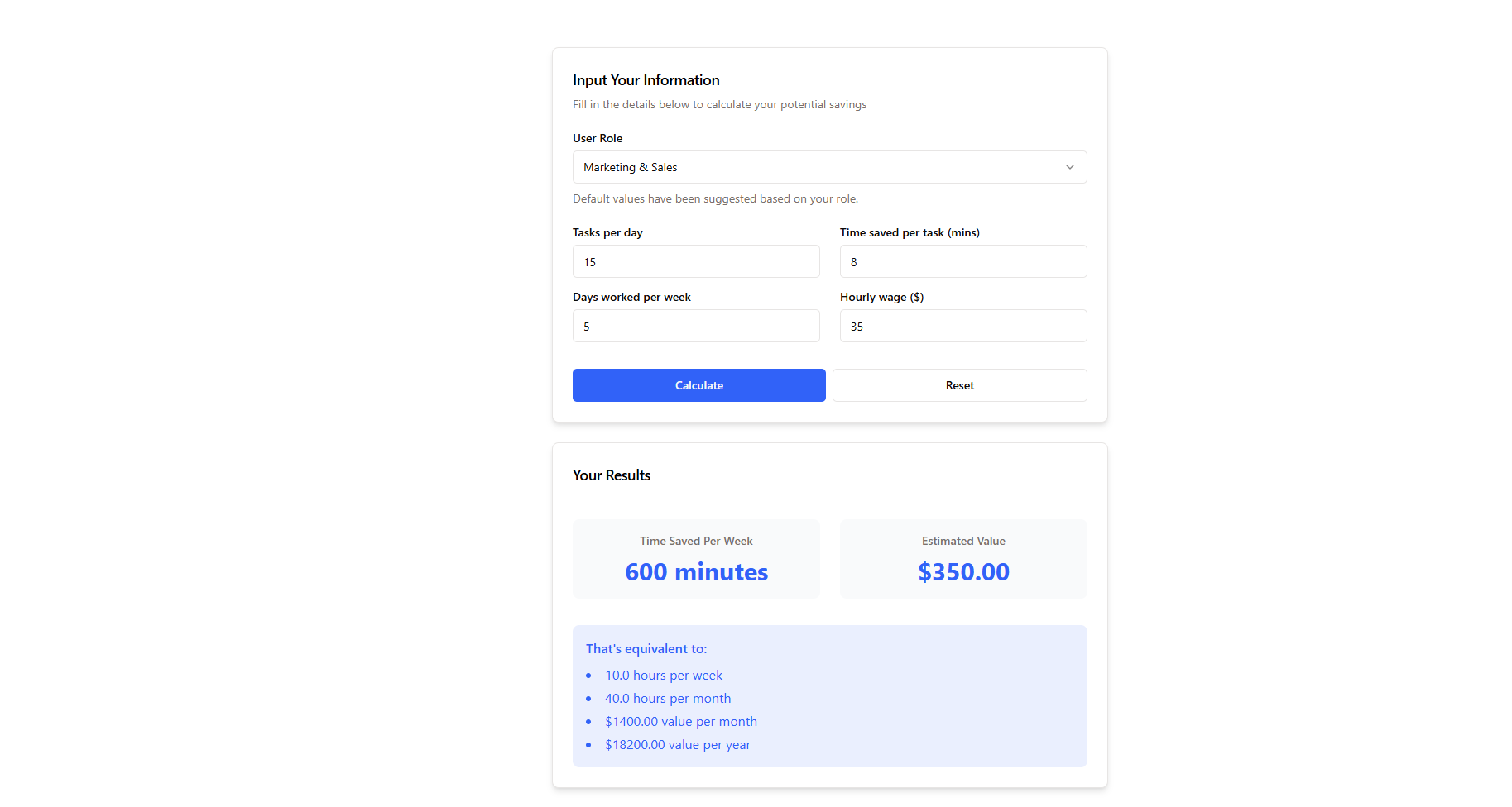 Calculate Time and Cost Savings with Zight's Online Productivity Calculator