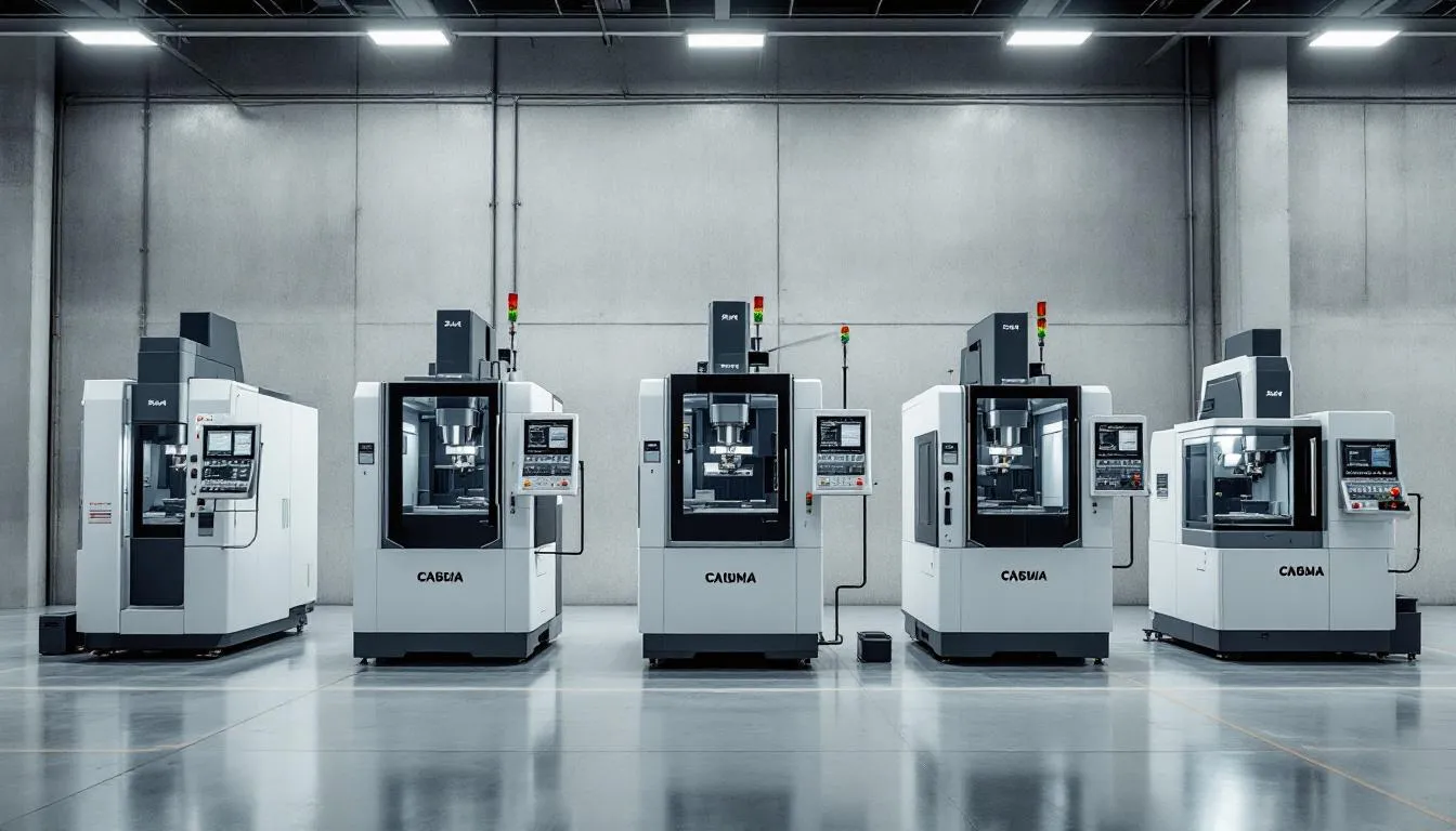 mehrere CNC-Bearbeitungszentren in einer Fertigungshalle