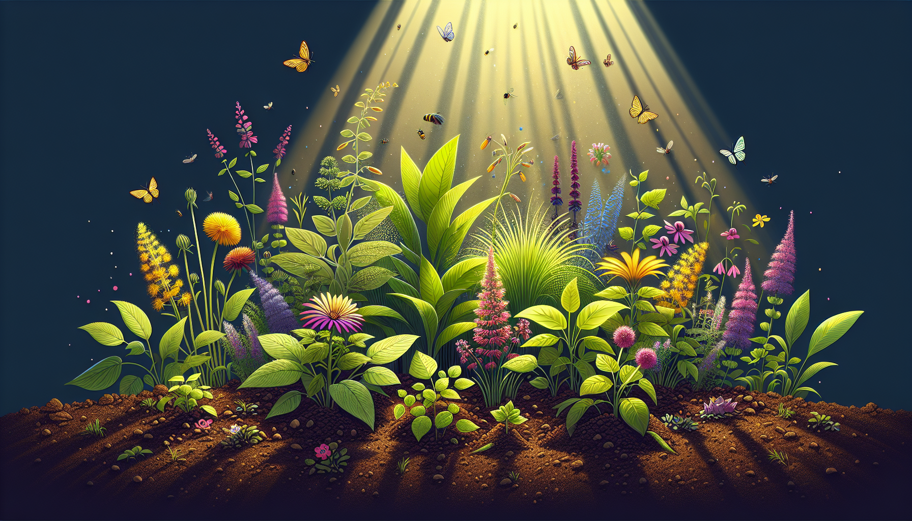 Une image montrant diverses plantes poussant dans BioBizz Light Mix.