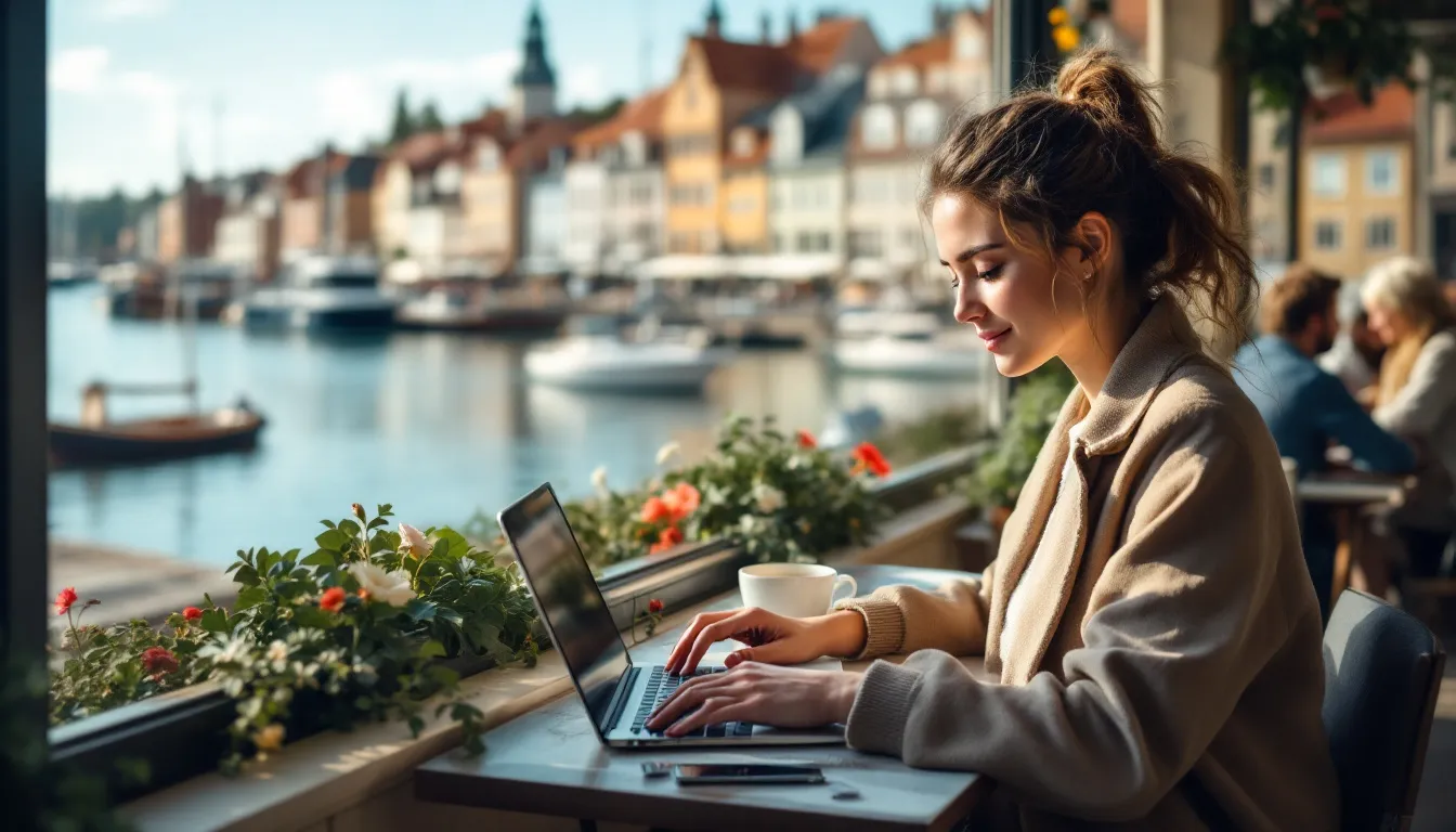 Jak znaleźć pracę w Kołobrzegu?, przedstawiająca osobę przeszukującą oferty pracy w internecie.
