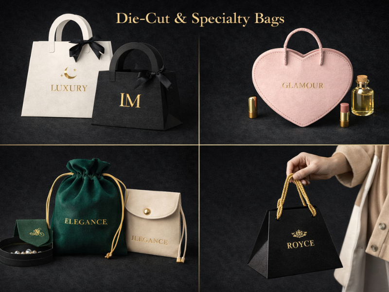 An illustration of a Die-Cut & Specialty Bags