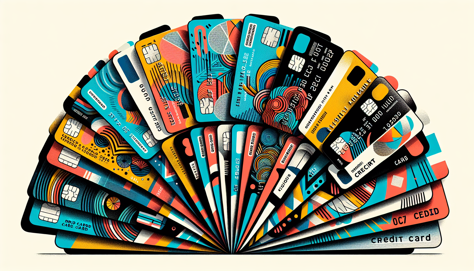 Illustration of credit cards