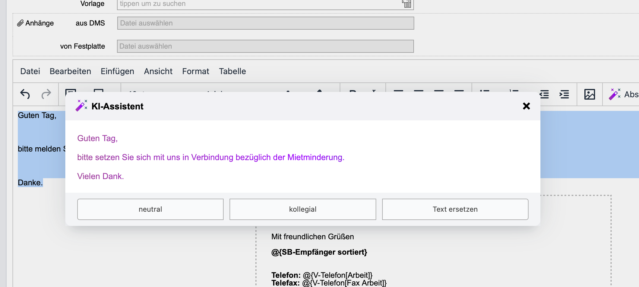 Hausverwaltungssoftware Immoware24: KI-Assistent