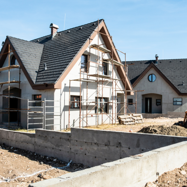 An image showing a new home under construction in San Antonio.