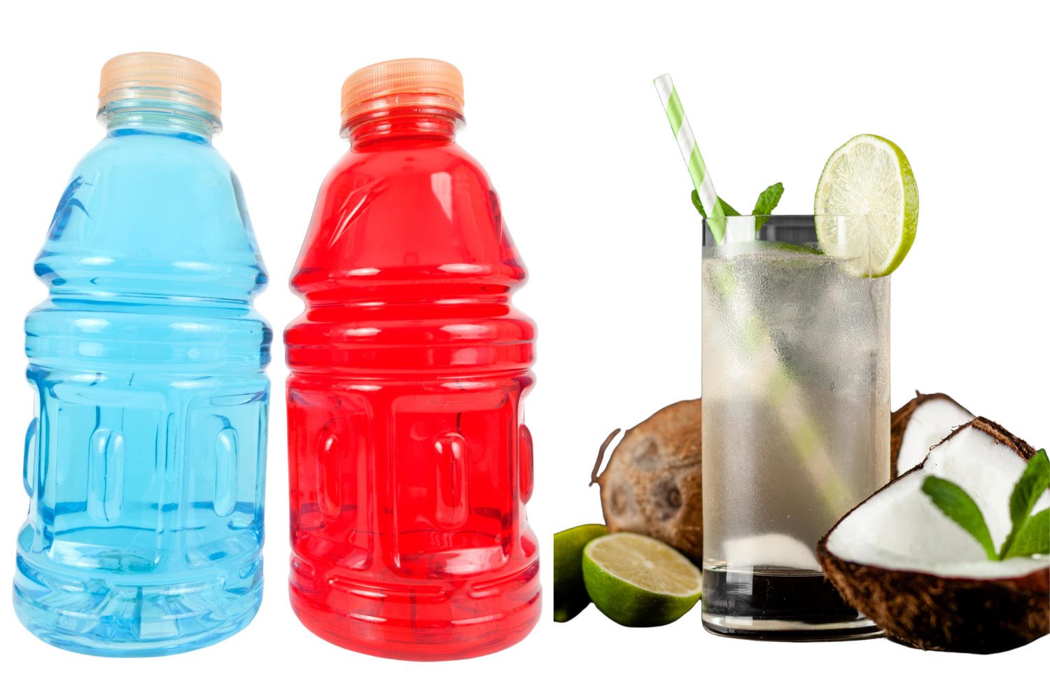 Sports drink vs. coconut water.