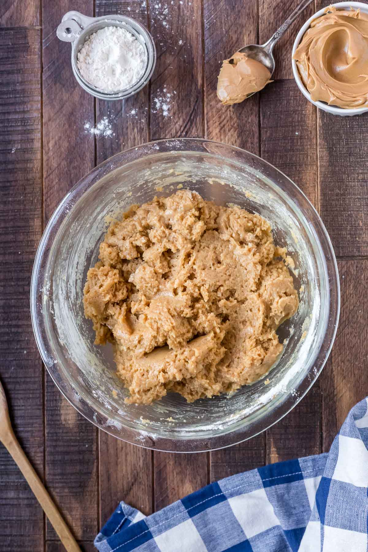 peanut butter bread batter in a bowl