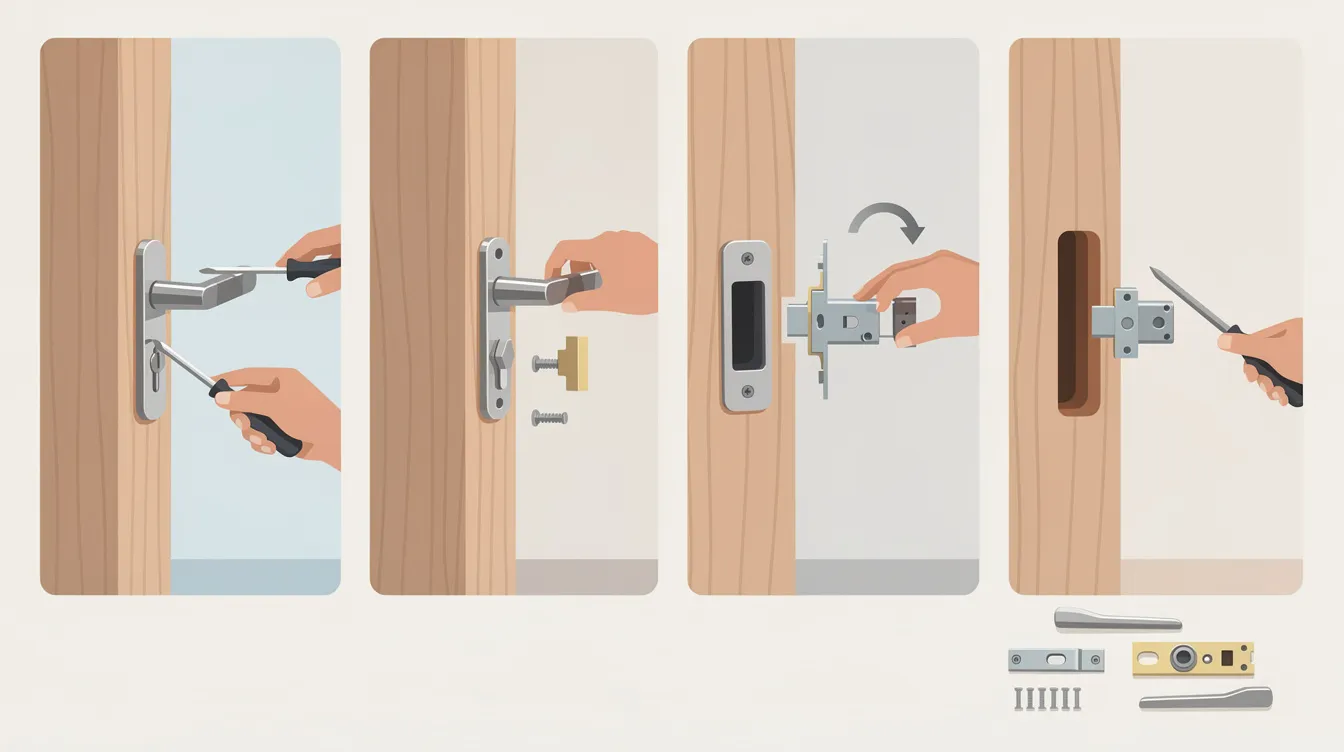 Removing an existing lock from a door.