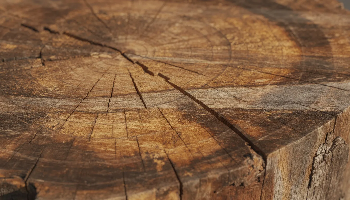 Oud houten tv meubel: karaktervol middelpunt in je woonkamer Een close-up van de natuurlijke structuur van robuust eikenhout toont de robuuste en unieke uitstraling van het materiaal. De rijke textuur en de warme kleuren benadrukken de duurzaamheid en de charme van dit meubelstuk, perfect voor een tv meubel in een moderne woonkamer.