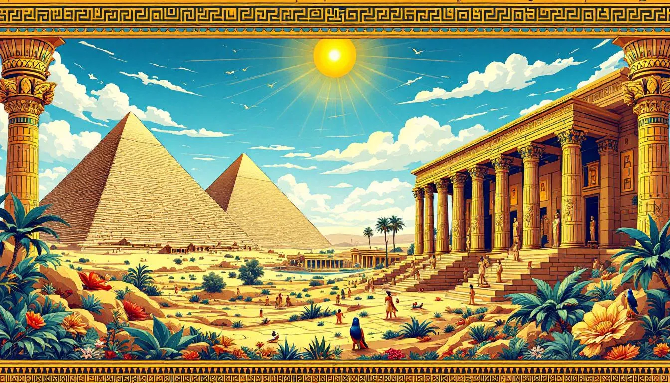 Atrações imperdíveis no Egito, como as Pirâmides de Gizé e o Templo de Hatshepsut.