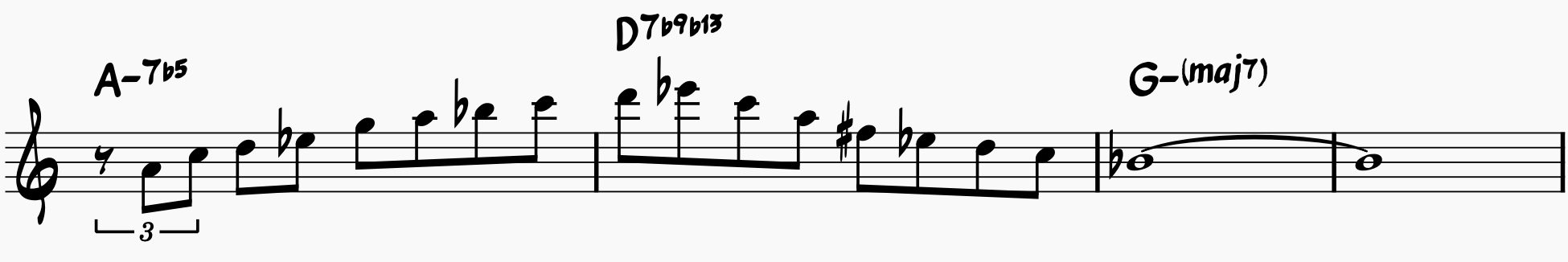 G harmonic minor line over a ii-V in G- 