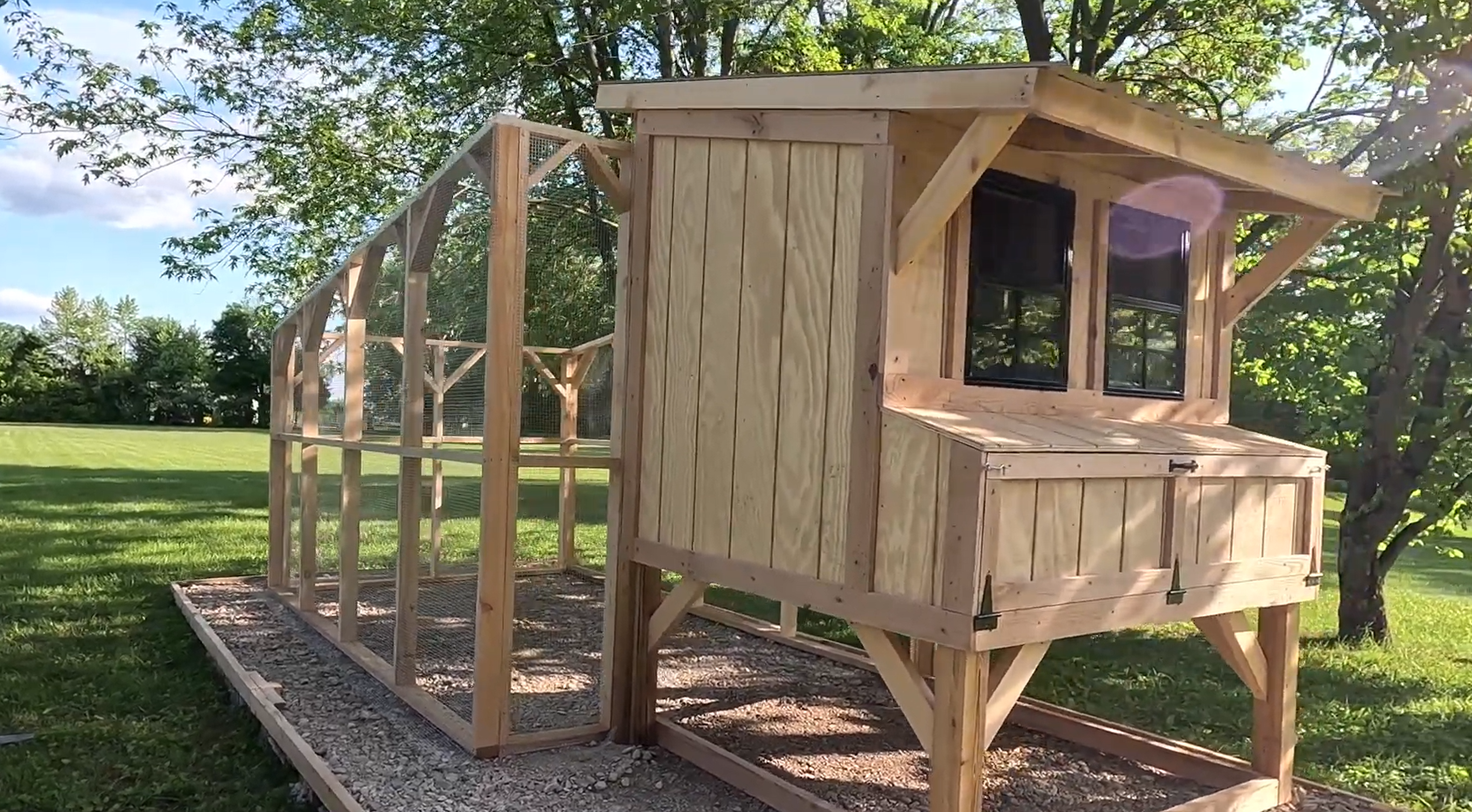 Tony's work-in-progress chicken wood, made using his own mill so he didn't have to buy wood.