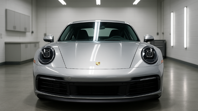 A thick film is applied to porsche's screen to protect it from damages that are heavy on pocket