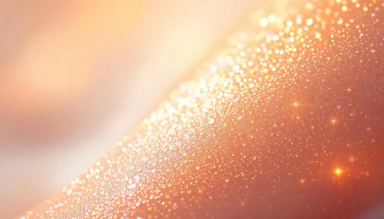 A glowing skin representation showing how sauna use affects skin tone over time.