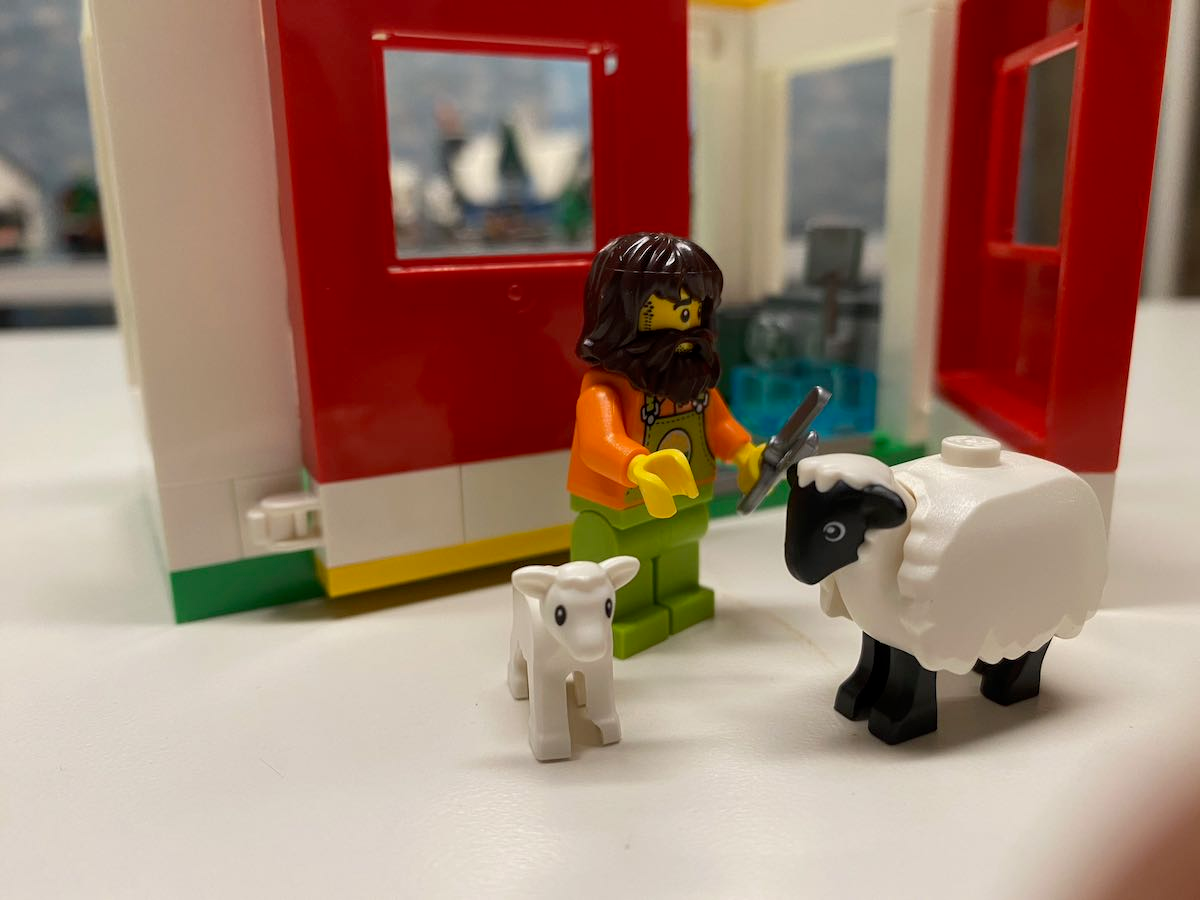 Shearing a LEGO sheep