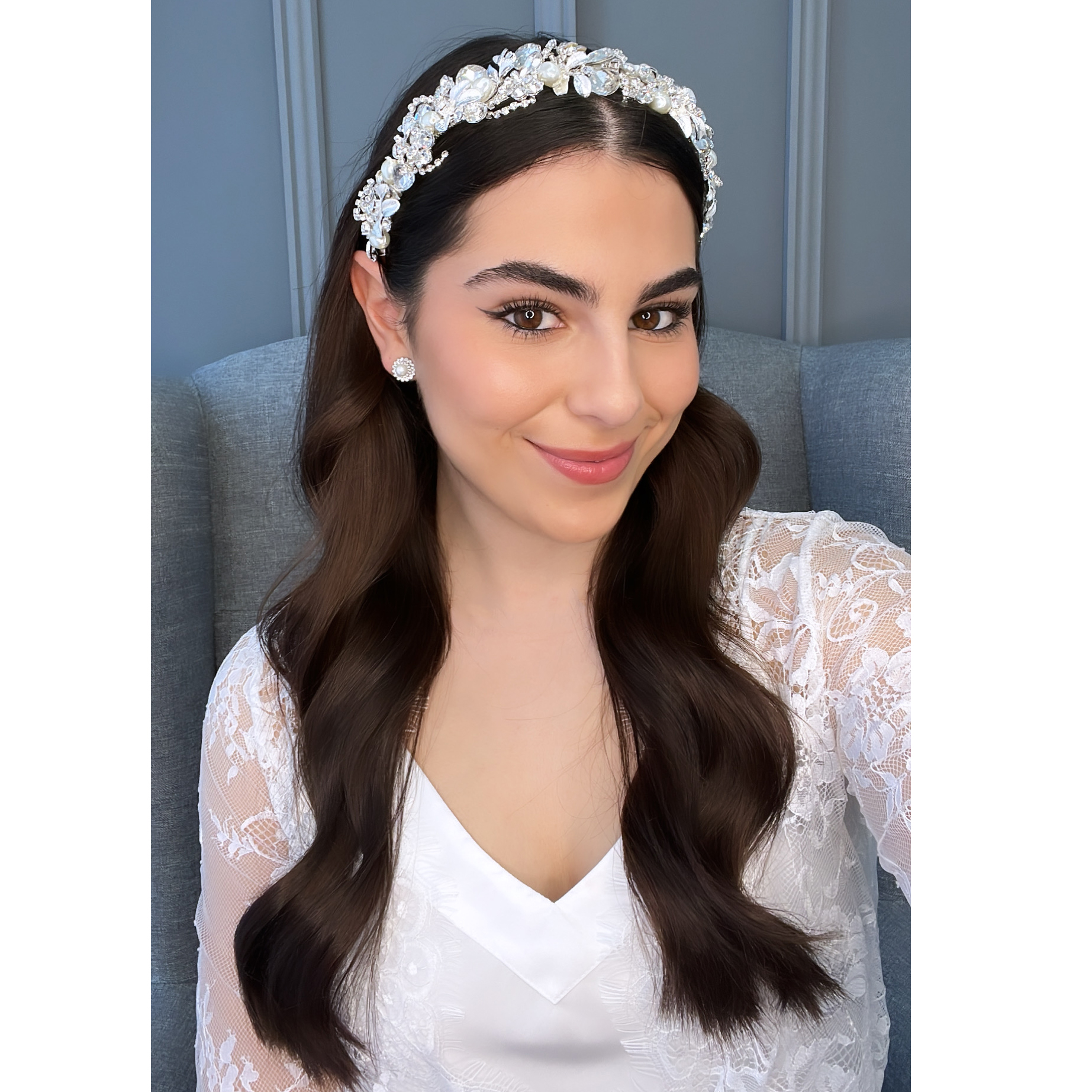Merlene Bridal Headpiece, a classic wedding hair accessories from Roman and French