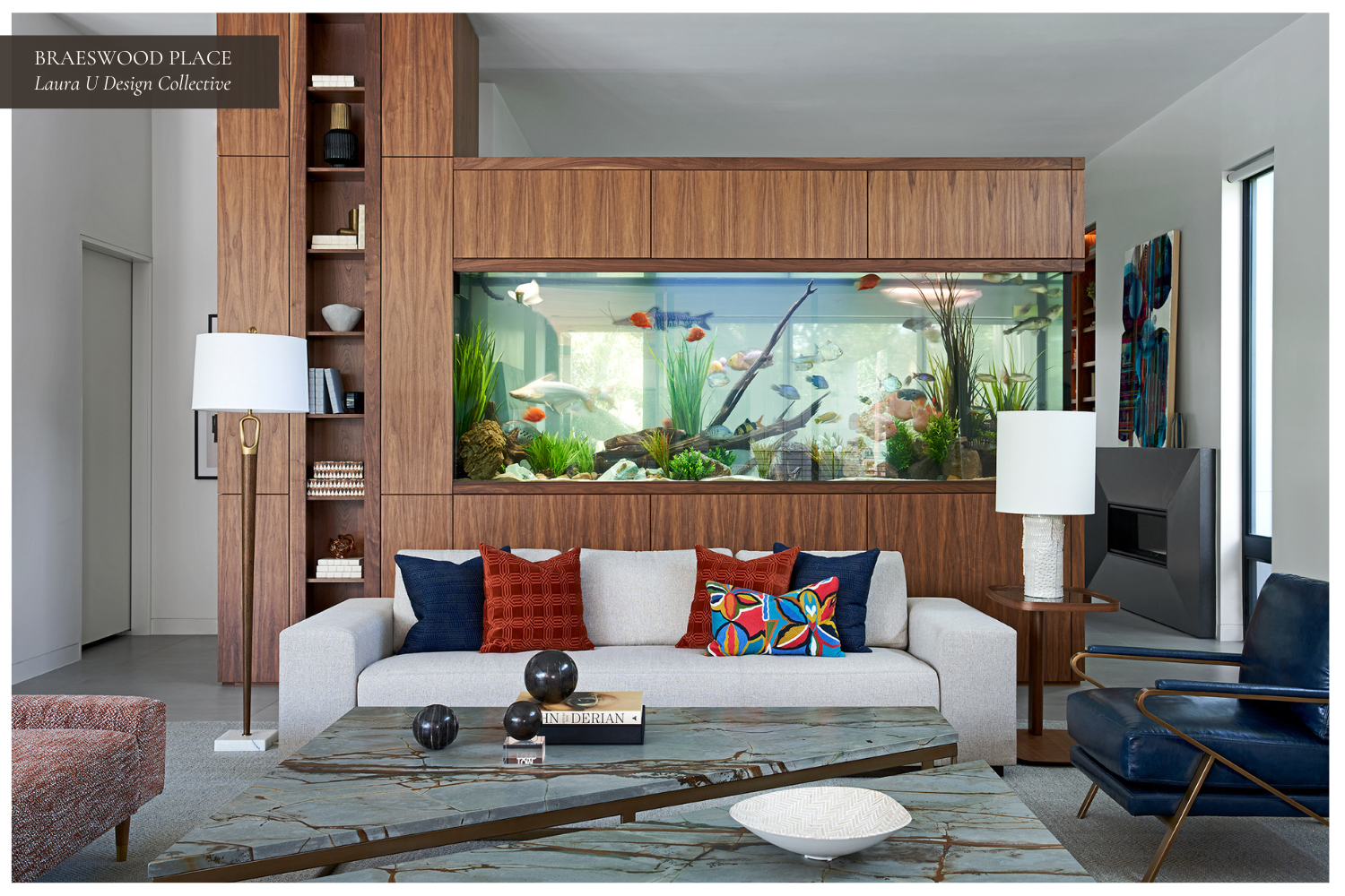 Braeswood Place family room, confirm with a fish tank in the back