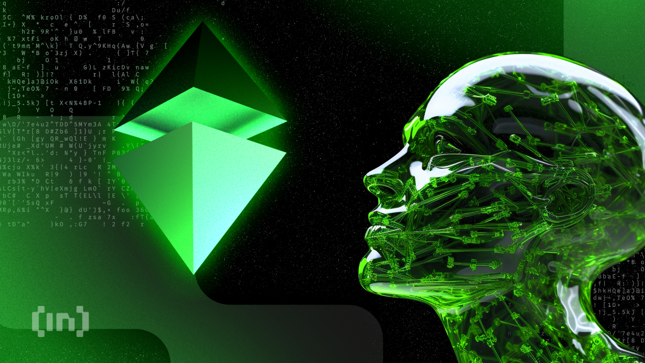 Identifying risk management, green man avatar with ethereum logo