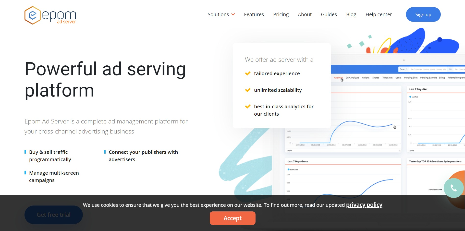 EPOM Ad Server Main Page