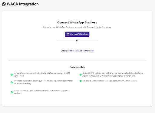 Connect WhatsApp with telecrm