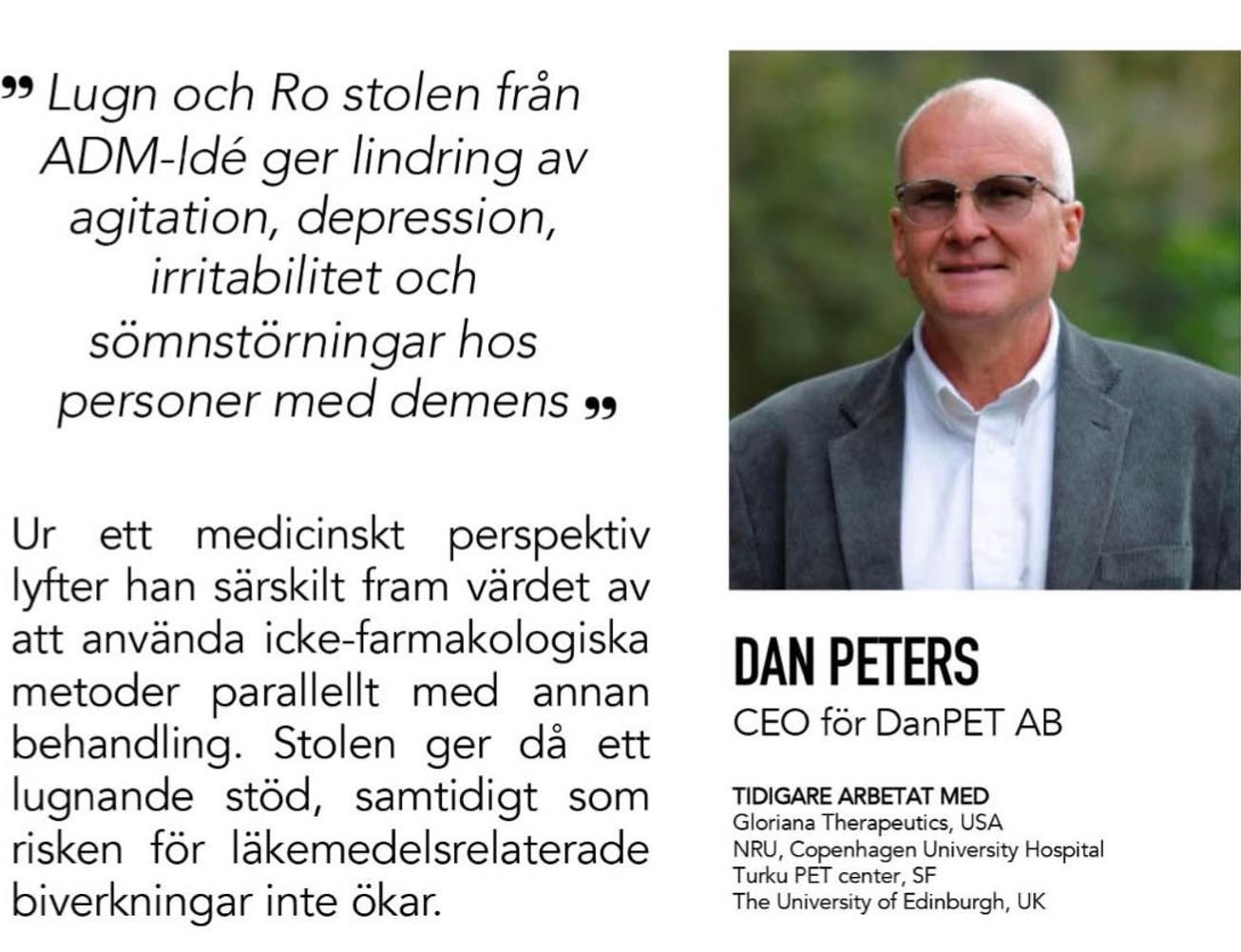 Dan Peters utrycker sig om hur bra Lugn o ro stolen faktiskt fungerar