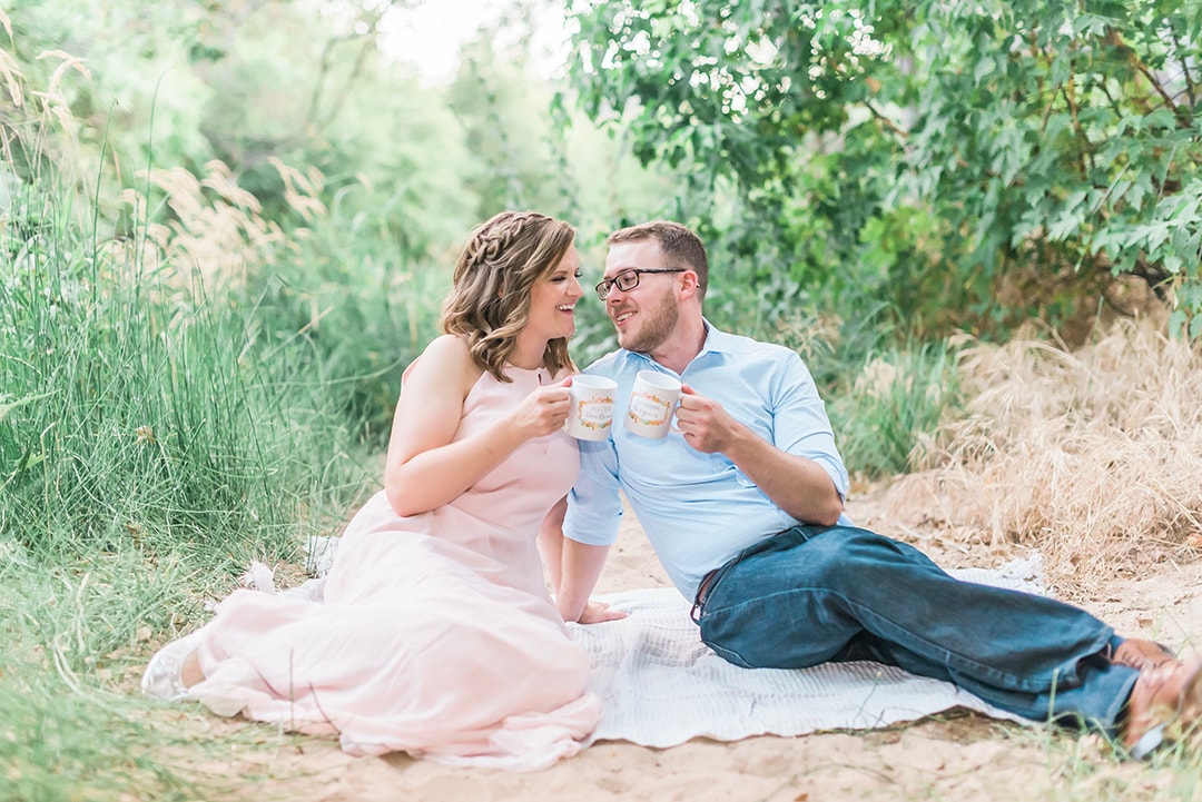 Different foundational engagement photo poses for couples.