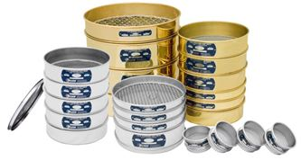 A range of sieves with different sizes and prices