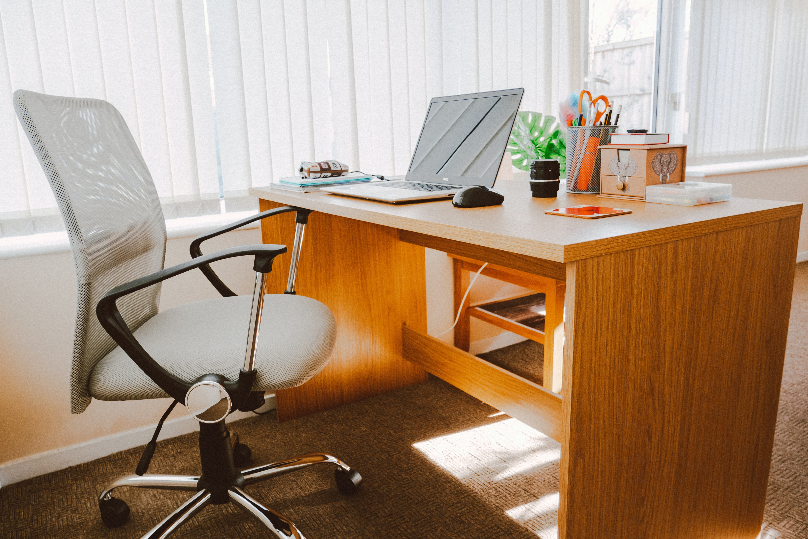 Ergonomic office chair and outlet table