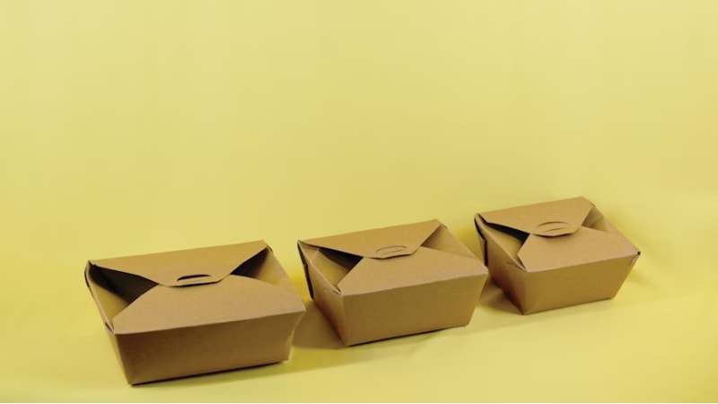 Three takeaway boxes
