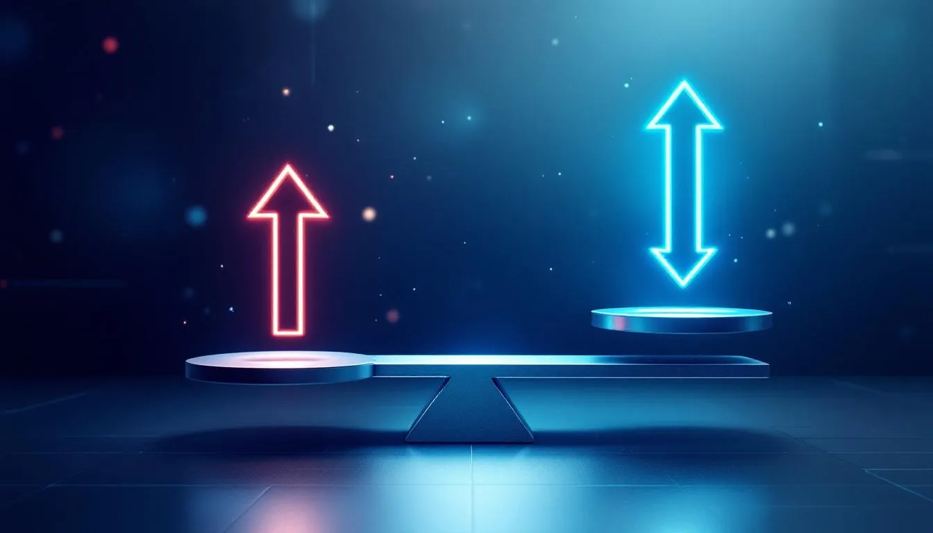 A balanced scale representing the benefits and drawbacks of high-risk merchant accounts.