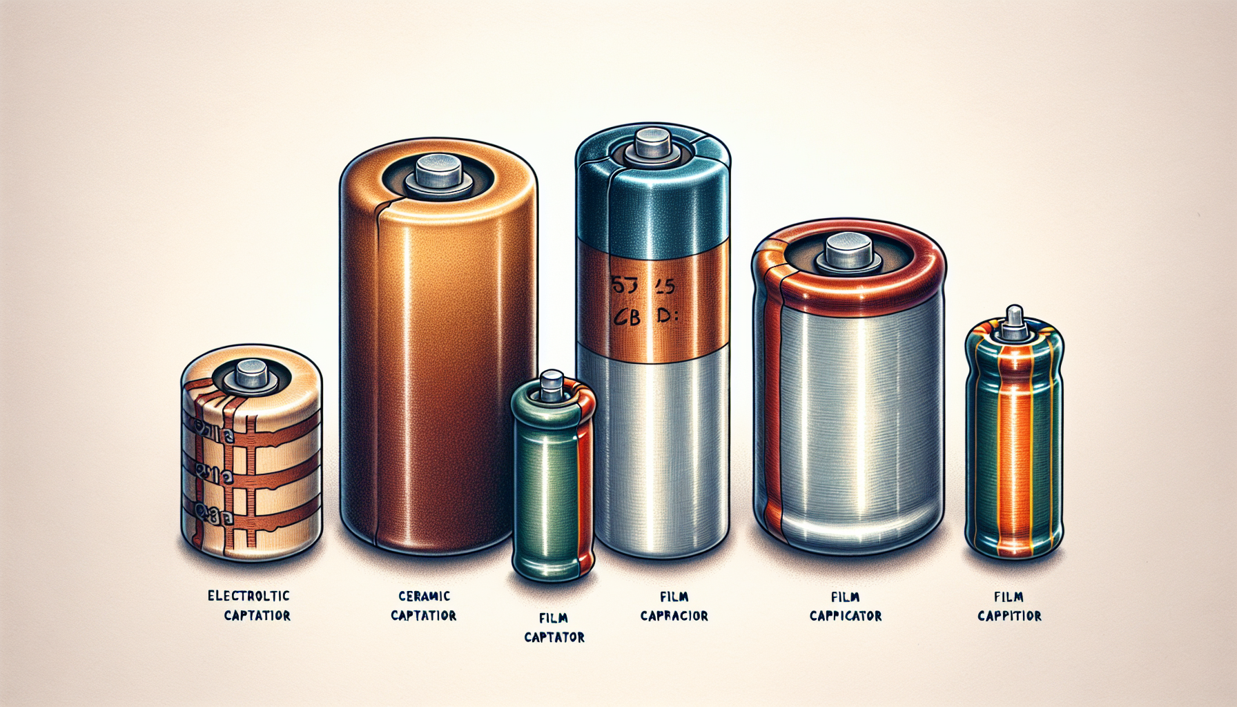 Various types of capacitors