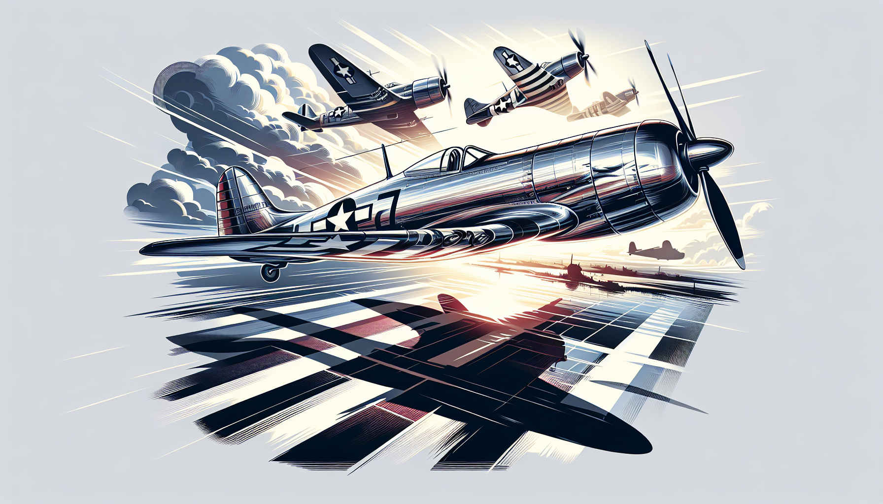 Illustration of the legacy of the P-47 Thunderbolt