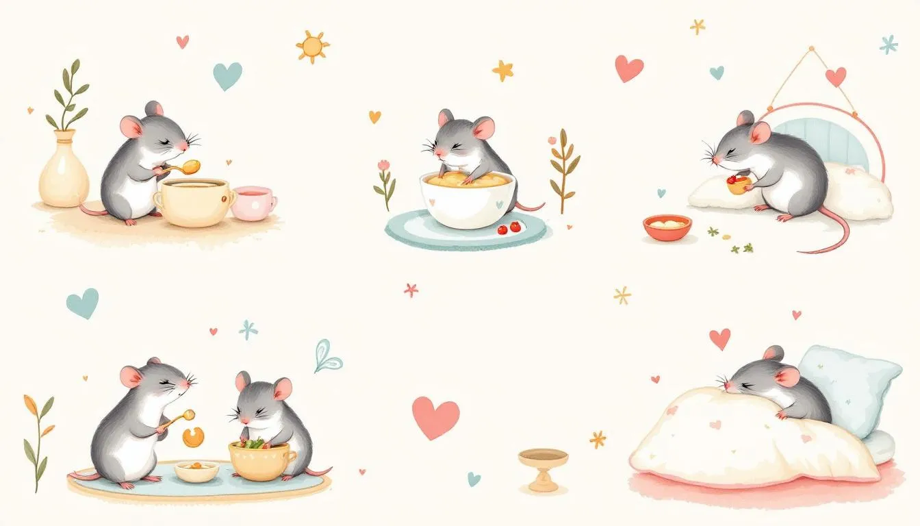 Dietary adjustments for sick rats, including baby food.