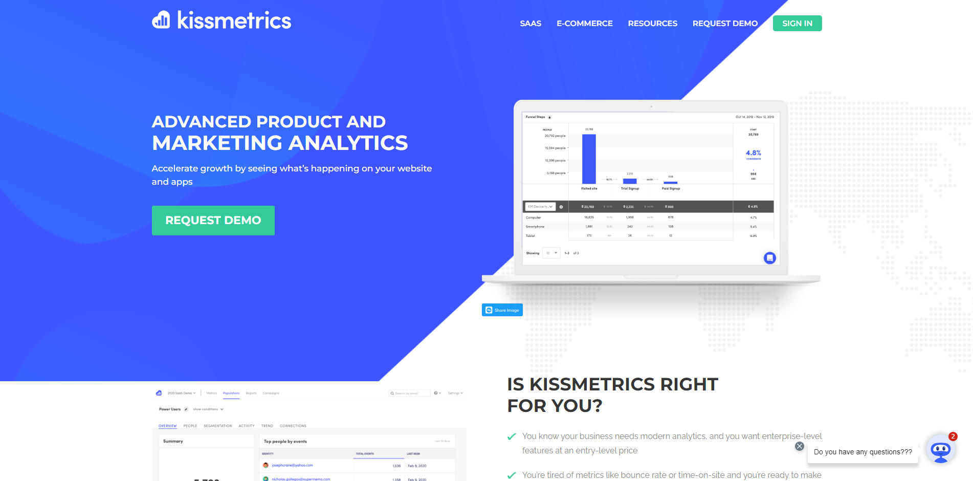 kissmetrccs - google analytics alternative