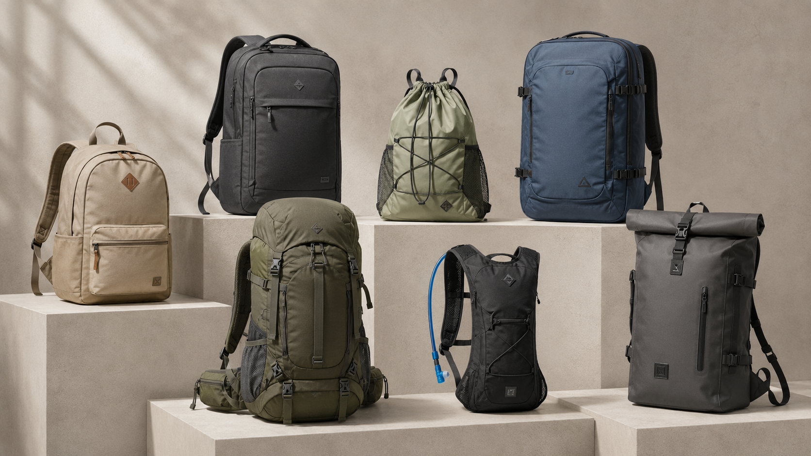 Daypack, laptop, drawstring, travel, hiking, hydration, and dry bag backpacks