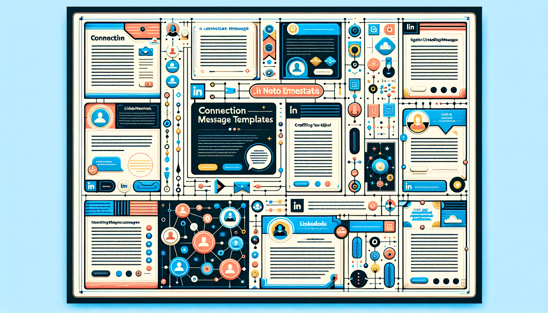 Visual representation of LinkedIn connection message templates.