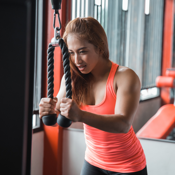 An image showing various arm exercises for biceps and triceps.