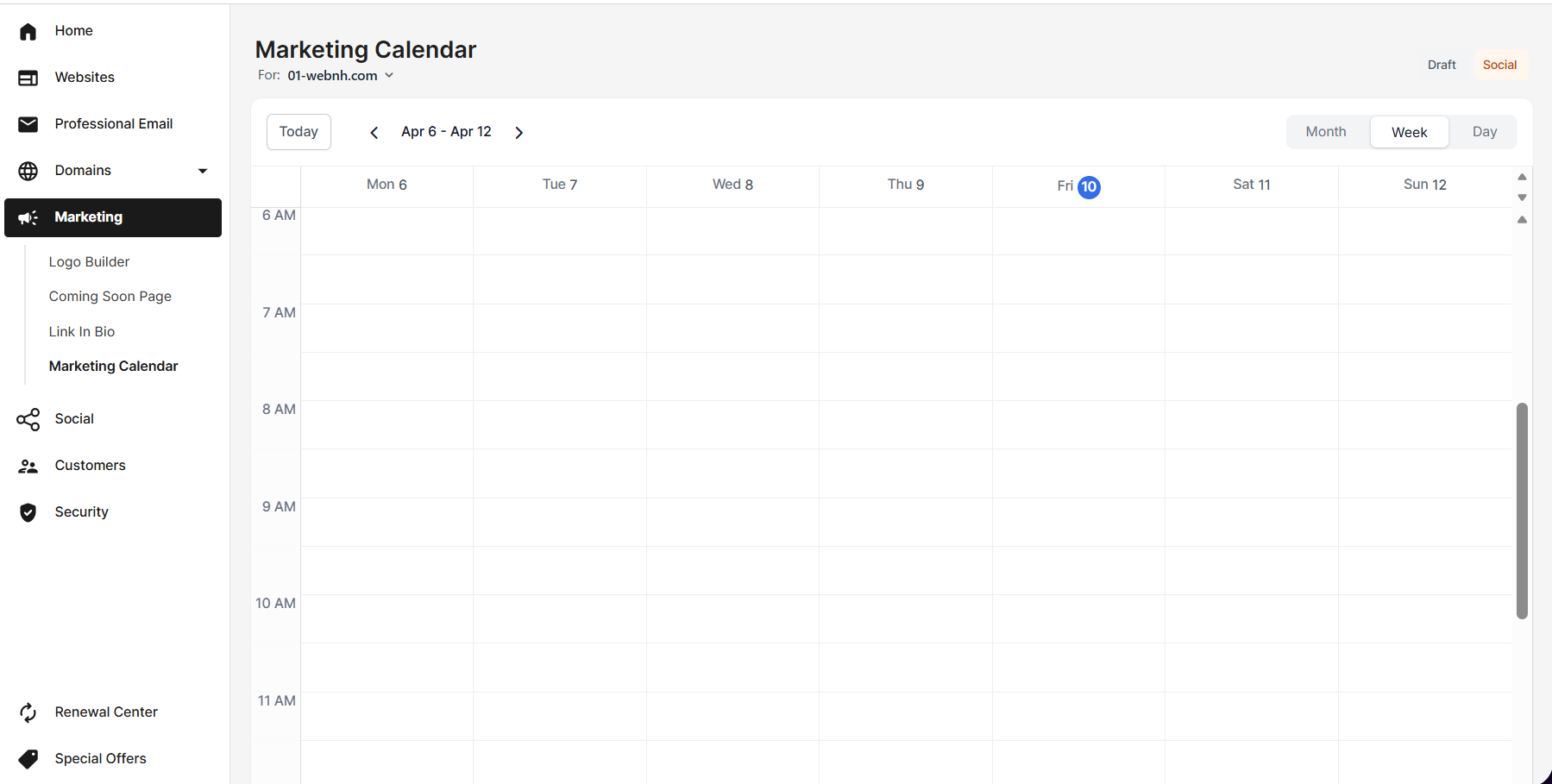 Accessing the Network Solutions Marketing Calendar App