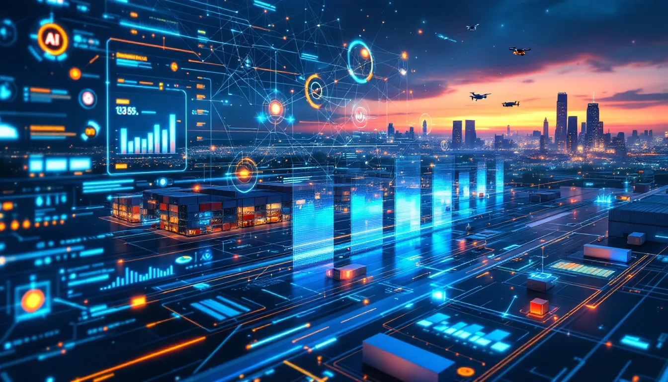 An illustration depicting how AI is revolutionizing supply chain management.
