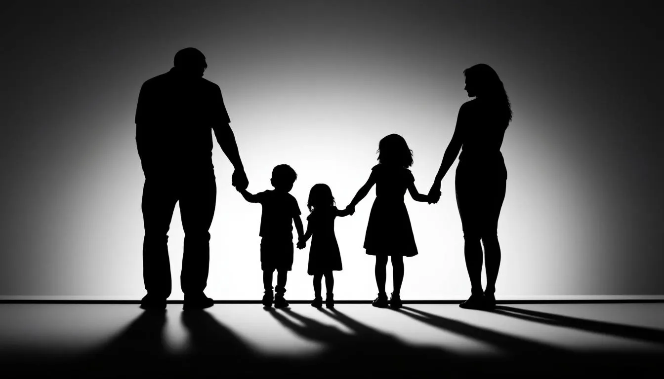 The image depicts silhouettes of family members holding hands, symbolizing unity and support during difficult times, such as dealing with the loss of a loved one. This powerful visual can resonate with those considering a wrongful death claim, emphasizing the importance of family in seeking justice and financial compensation for their loss.