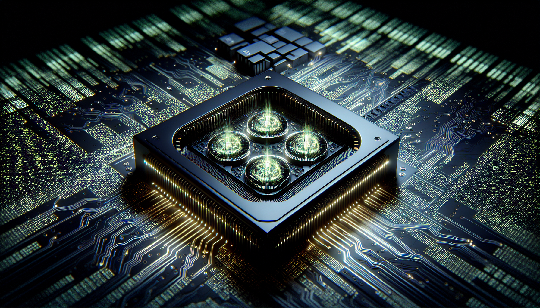 Illustration of NVIDIA A100 GPU