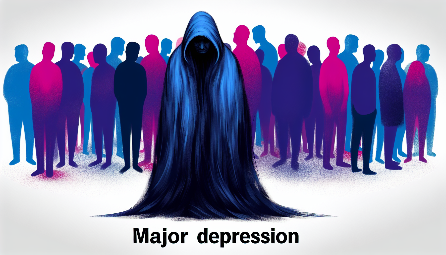 Illustrazione della presentazione del tema della depressione maggiore