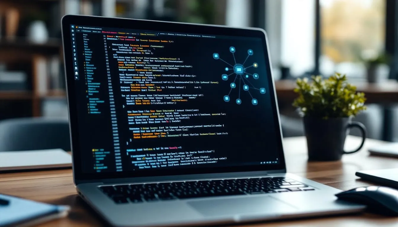 Un ordinateur portable affiche des lignes de code et des outils de sécurité informatique, illustrant un environnement de test d'intrusion. Cette image met en avant l'importance de la cybersécurité pour protéger les systèmes d'information des entreprises contre les vulnérabilités et les menaces.